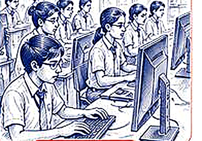 Students working on computers in the computer lab