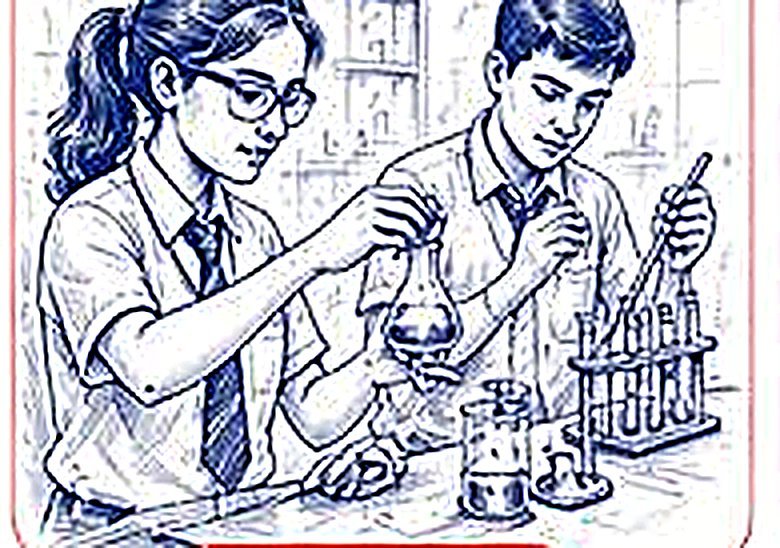 Students conducting a science experiment in the school laboratory